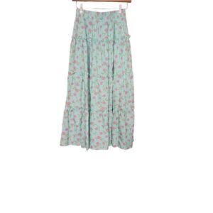 Blu Pepper Maxi Skirt with Cherries